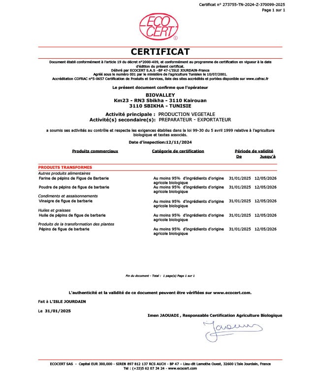 CERTIFICAT