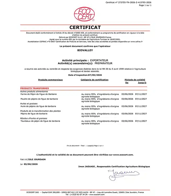 CERTIFICAT